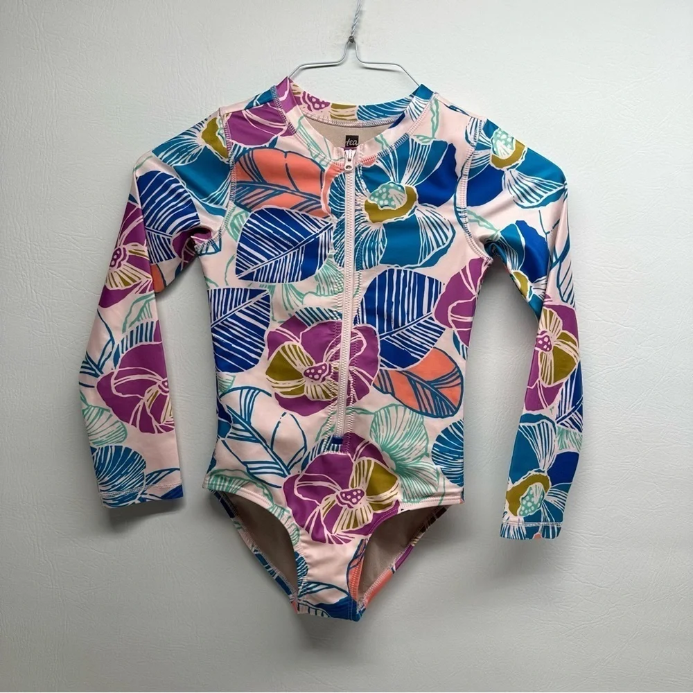 TEA Floral Girls Swimwear - Multicolor one piece size 8